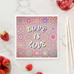 Serviette En Papier Love Is Love Fierté