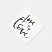 Serviette En Papier LOVE IS LOVE LBGT noir main lettrée typographie (Coin)