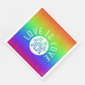 Serviette En Papier Love is Love Typography Gay pride LGBT Rainbow (Coin)