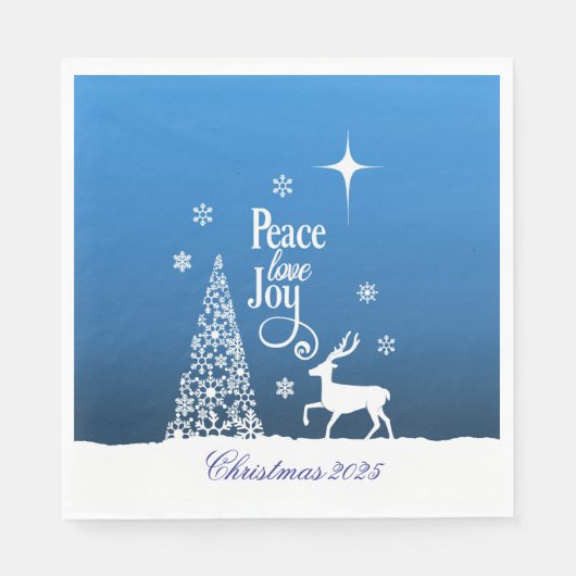 Serviette En Papier Love, Joy, Peace, Christmas - Personalize (Devant)