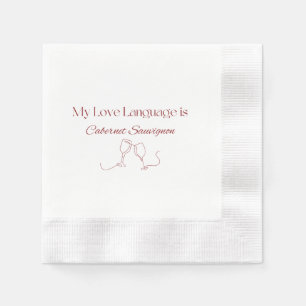 Serviette En Papier Love Language Cabernet Sauvignon Cocktail Napkins