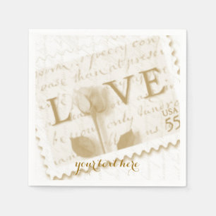Serviette En Papier Love Lettre Mariage Papier Napkin Set