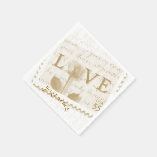 Serviette En Papier Love Lettre Mariage Papier Napkin Set (Coin)