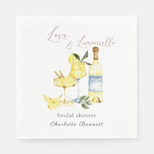 Serviette En Papier Love Limoncello Cocktail Fête des mariées (Devant)
