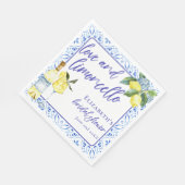 Serviette En Papier Love Limoncello Italien Fête des mariées manuscrit (Coin)