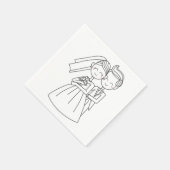 Serviette En Papier Love Mariée Et Mariage De Cartoon Groom (Coin)