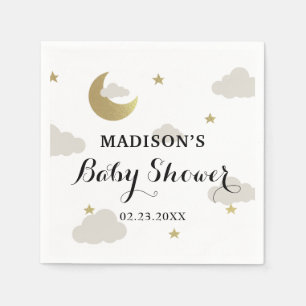 Serviette En Papier Love Moon et Parties scintillant arrière Star Clou