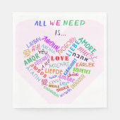 Serviette En Papier LOVE - Multi Language - Personnalisable Internatio (Devant)