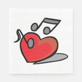 Serviette En Papier Love Music (Devant)