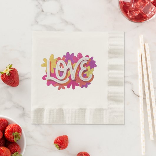 Serviette En Papier LOVE Napkins (En situation)