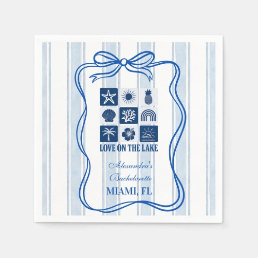 Serviette En Papier Love on the Lake Bachelorette Bash (Devant)