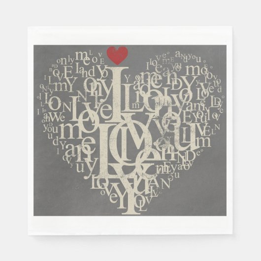 Serviette En Papier Love Papier Napkin (Devant)