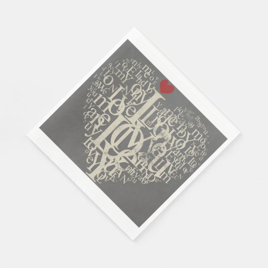 Serviette En Papier Love Papier Napkin (Coin)