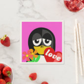 SERVIETTE EN PAPIER LOVE PENGUIN (En situation)