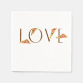 Serviette En Papier Love Pizza Fun Tendance Typographie (Devant)