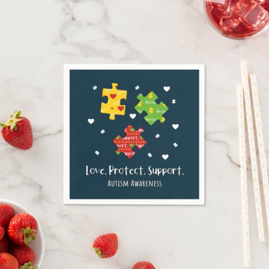 Serviette En Papier Love Protect Support Sensibilisation sur l'autisme (En situation)