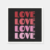 Serviette En Papier Love Repeating Text Valentine's Day I Love You (Devant)