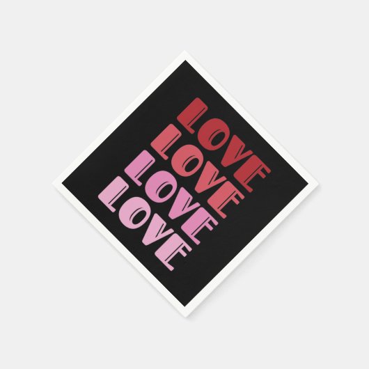 Serviette En Papier Love Repeating Text Valentine's Day I Love You (Coin)