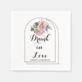 Serviette En Papier Love Rose minimal Mariage serviettes (Devant)