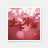 Serviette En Papier Love Script Puzzle Pièces (Devant)