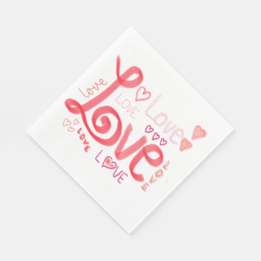 Serviette En Papier LOVE Serviettes de taille standard (Coin)