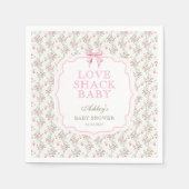 Serviette En Papier Love Shack Bow rose Baby shower Floral (Devant)
