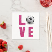 Serviette En Papier Love Soccer (En situation)