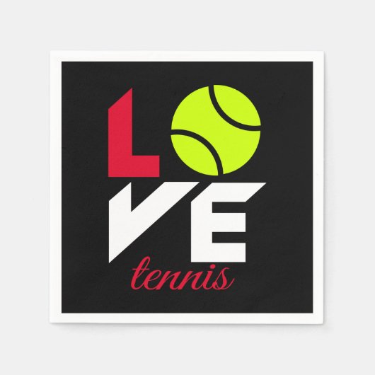 Serviette En Papier Love tennis (Devant)