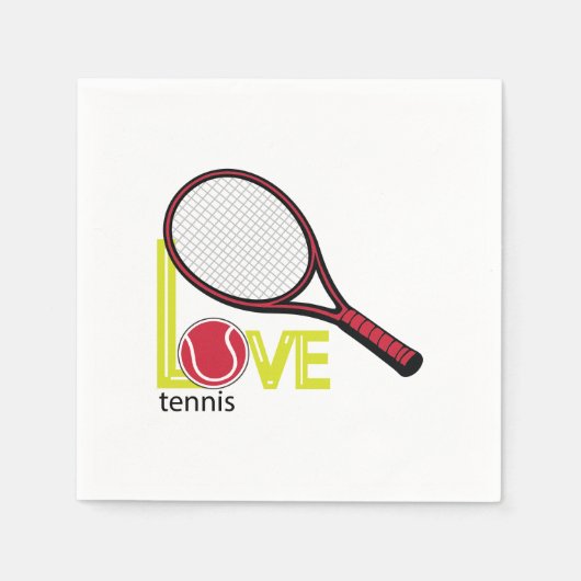 Serviette En Papier Love tennis (Devant)