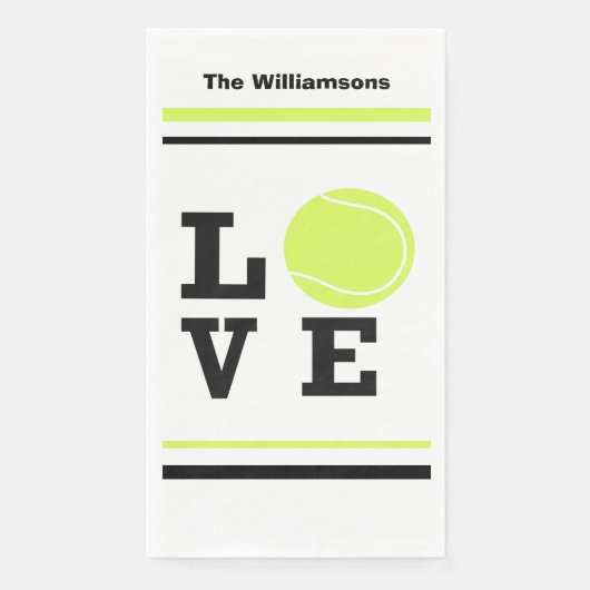 Serviette En Papier Love Tennis Ball Script (Devant)
