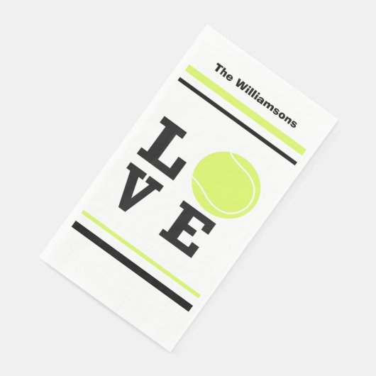 Serviette En Papier Love Tennis Ball Script (Coin)