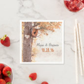 Serviette En Papier Love Tree Rustic Mariage de automne (En situation)