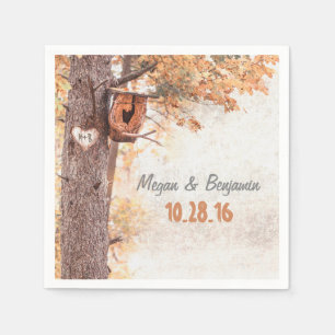Serviette En Papier Love Tree Rustic Mariage de automne