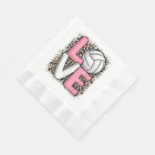 Serviette En Papier Love Volleyball Empreinte de léopard Filles Volley (Coin)
