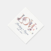 Serviette En Papier Love Wedding Réception (Coin)