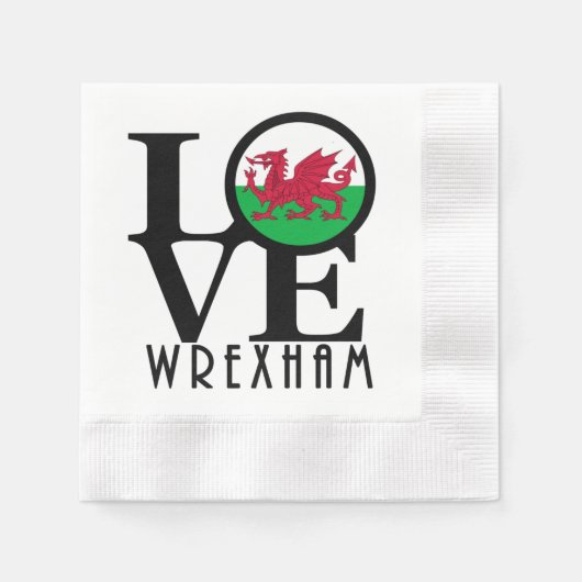 Serviette En Papier LOVE Wrexham Wales (Devant)