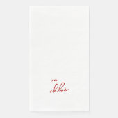 Serviette En Papier Love "Your Name" Typographie rouge (Devant)