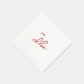 Serviette En Papier Love "Your Name" Typographie rouge (Coin)
