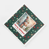 Serviette En Papier Lovely cartoon snowman with snowflakes kids napkin (Coin)