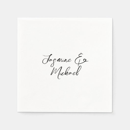 Serviette En Papier Lovely Chic Calligraphie Noms Mariages (Devant)