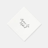 Serviette En Papier Lovely Chic Calligraphie Noms Mariages (Coin)