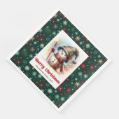 Serviette En Papier Lovely Christmas Snowman Napkins Editable Custom (Coin)