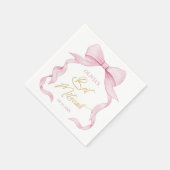 Serviette En Papier Lovely Coquette Pink Ribbon Bows Bat mitzvah (Coin)