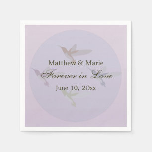 Serviette En Papier Lovely Hummingbirds Mariage Forever in Loever