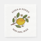 Serviette En Papier Lovely Lemons MARIAGE Fiançailles Rustique PERSONN (Devant)