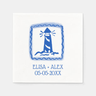 Serviette En Papier LoveNotes de Sea Lighthouse MARIAGE PERSONNALISÉ