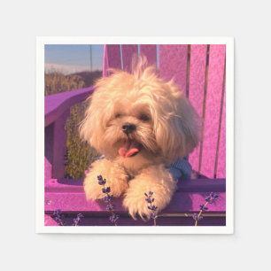 Serviette En Papier Loyal Shih Tzu joufflu jouet Puppy, Chien Heureux