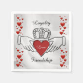 Serviette En Papier Loyauté Amitié Claddagh Napkins (Devant)