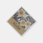 Serviette En Papier Luana Aquarelle Tropical Floral Grey (Coin)