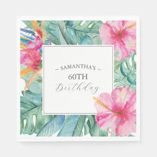 Serviette En Papier Luau 60e anniversaire Thème (Devant)